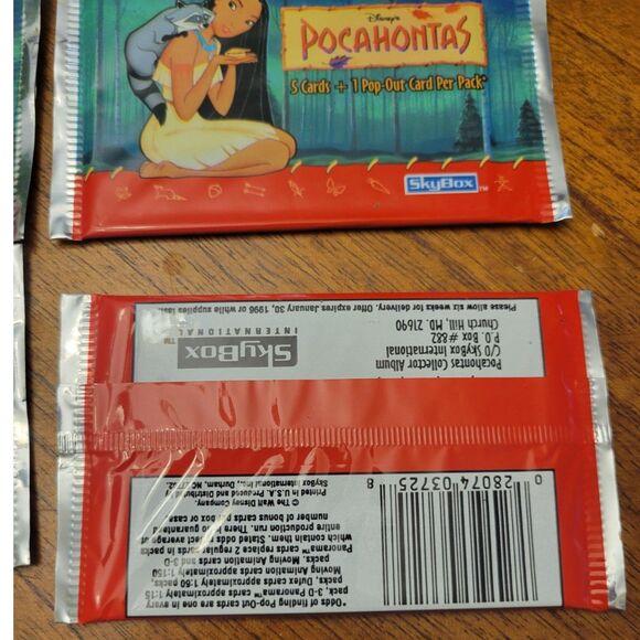 1995 Skybox Pocahontas Horizontal Trading Card Packs w/ Pop Out Cards Lot of 6 - Picture 6 of 6